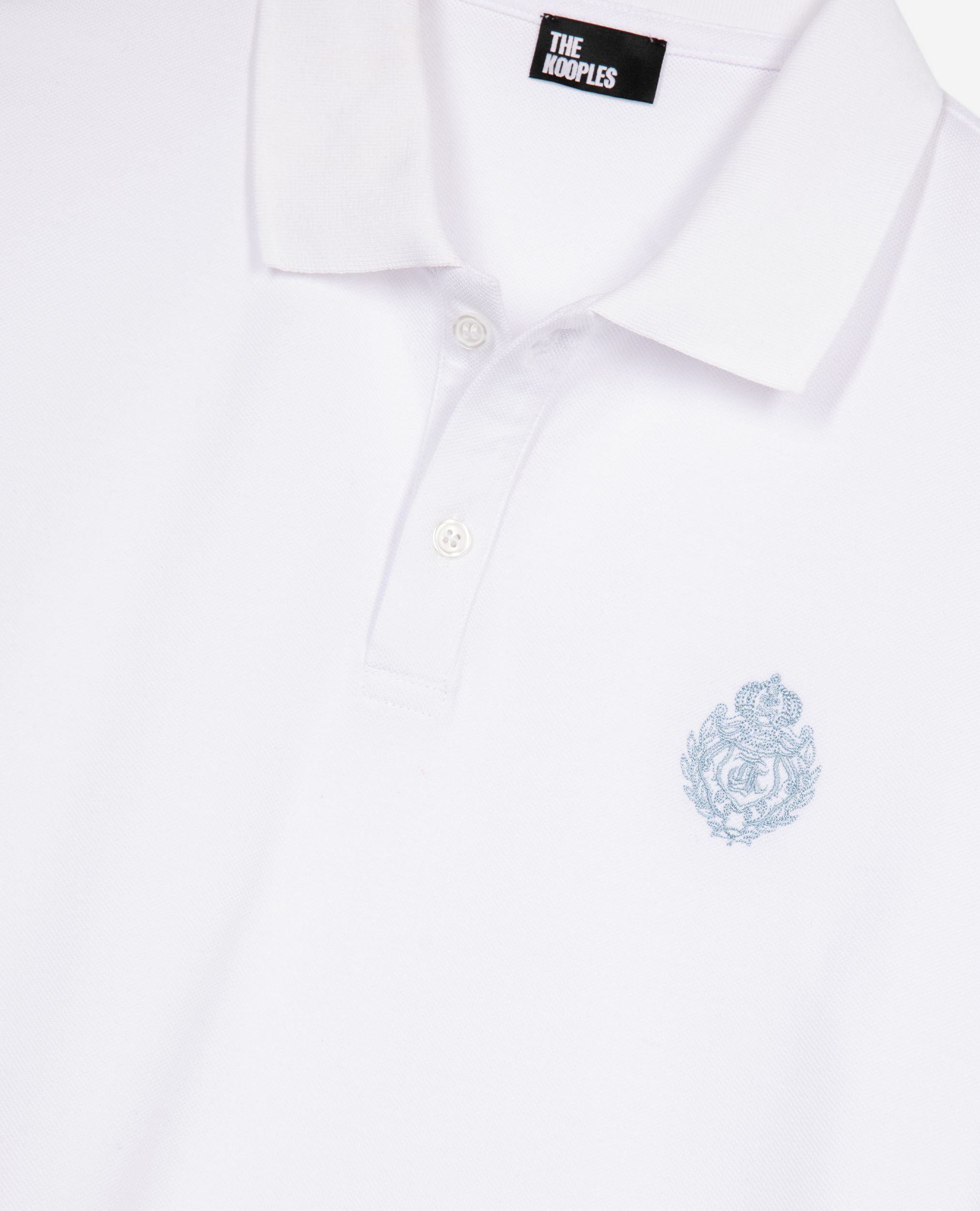 Polo en piqué col classique blanc, WHITE, hi-res image number null