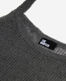 The Kooples FEMME GREY SILVER débardeur effet cotte de maille gris