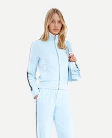 The Kooples FEMME BABY BLUE sweatshirt en velours bleu clair