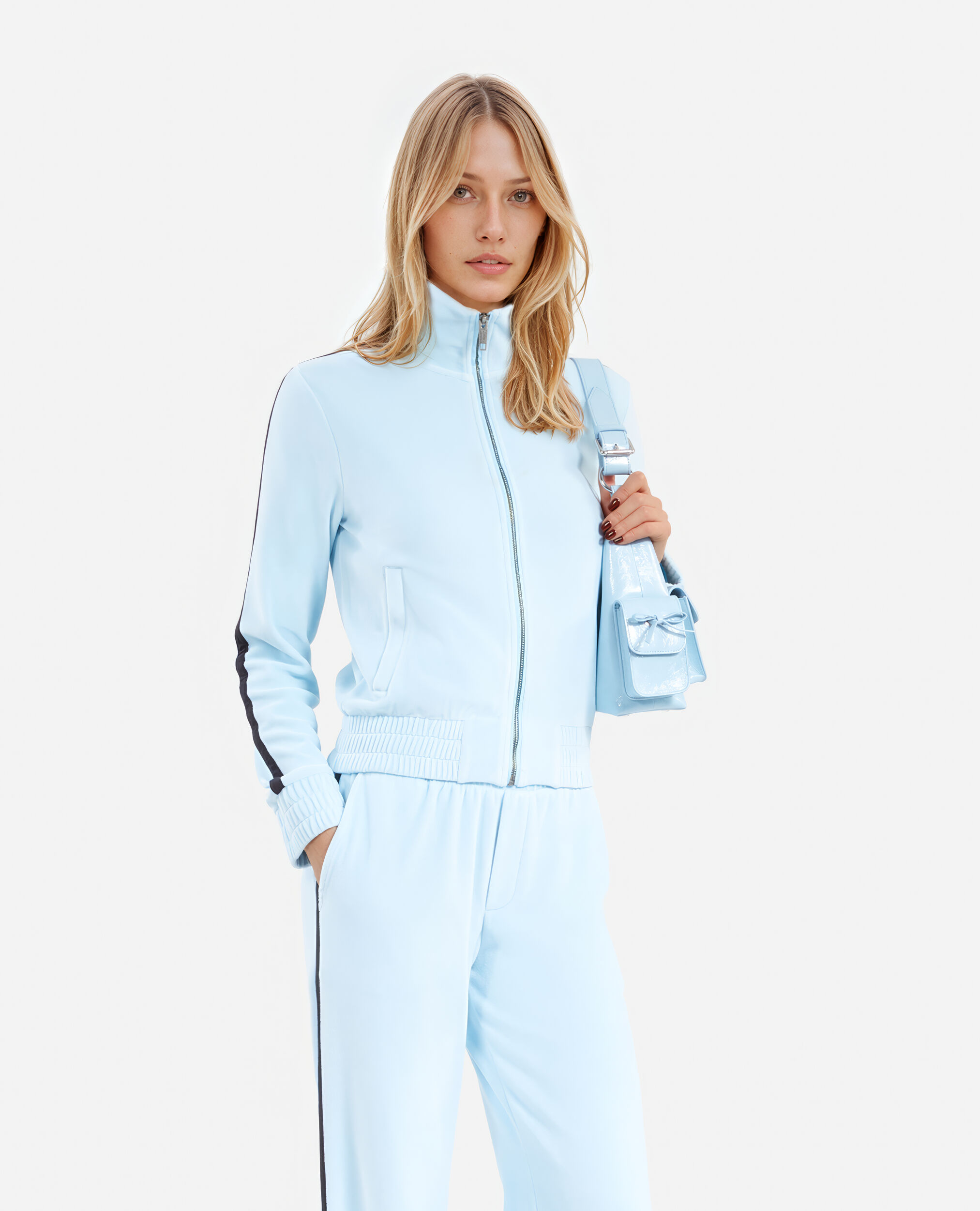 Sweatshirt en velours bleu clair, BABY BLUE, hi-res image number null