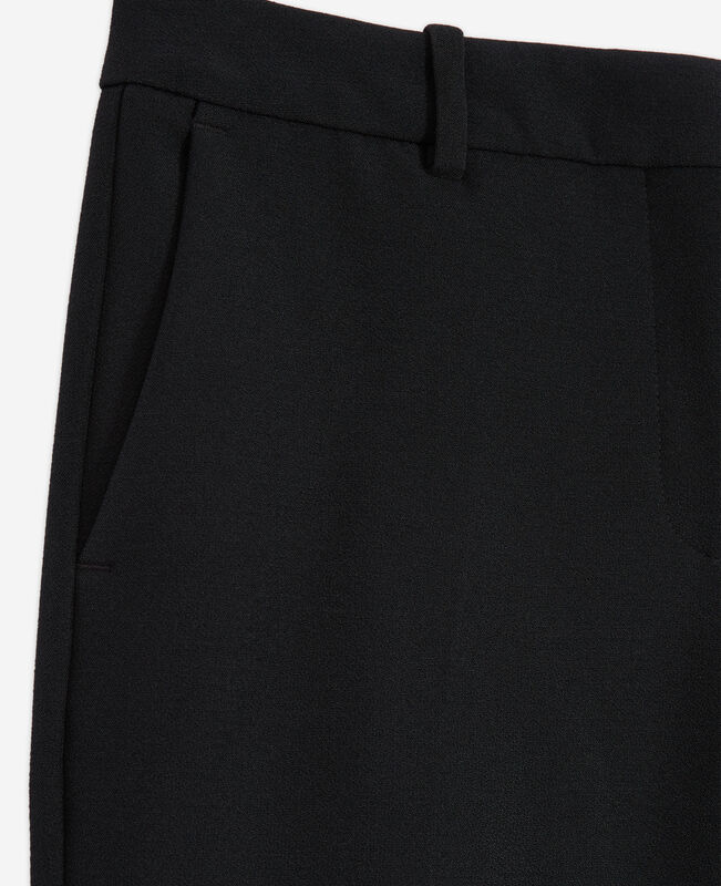 The Kooples FEMME BLACK pantalon tailleur en crêpe noir coupe droite