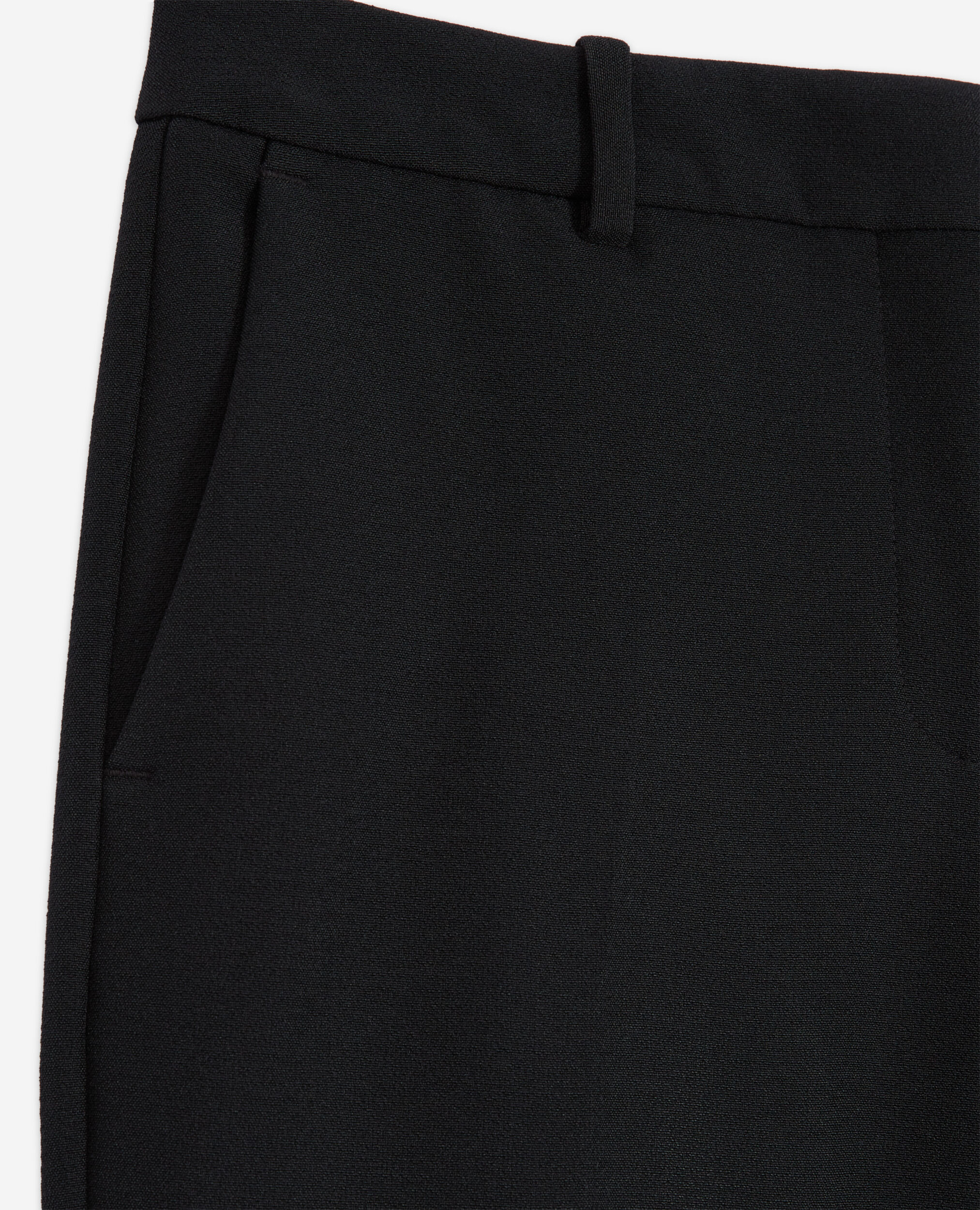 Pantalon tailleur en crêpe noir coupe droite, BLACK, hi-res image number null