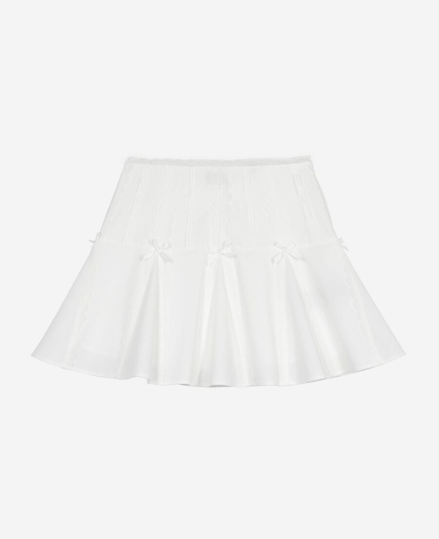 The Kooples FEMME ECRU jupe courte détails nœuds écrue