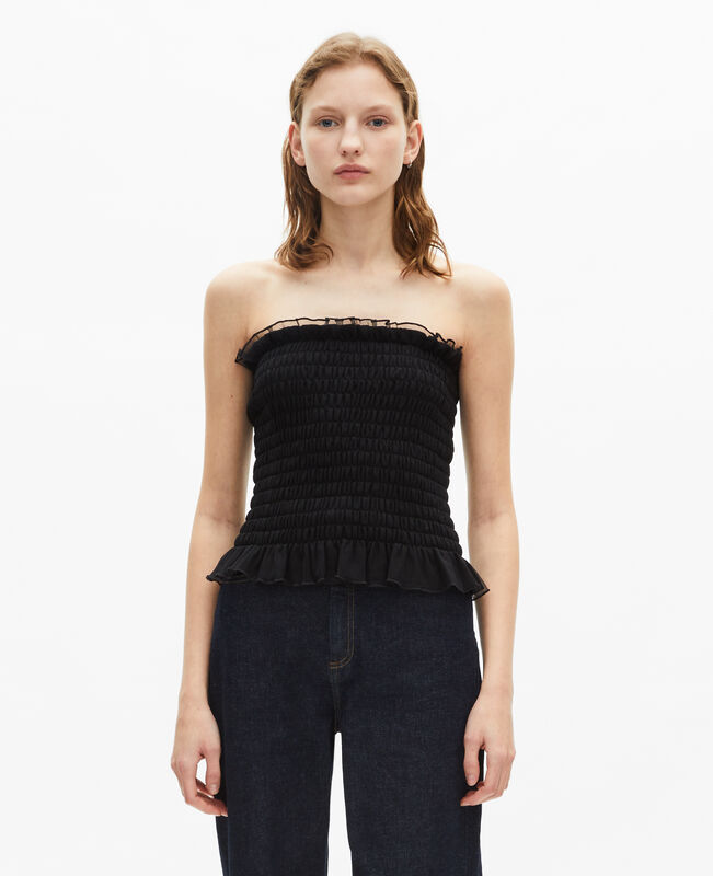 The Kooples FEMME BLACK top bustier smoké noir