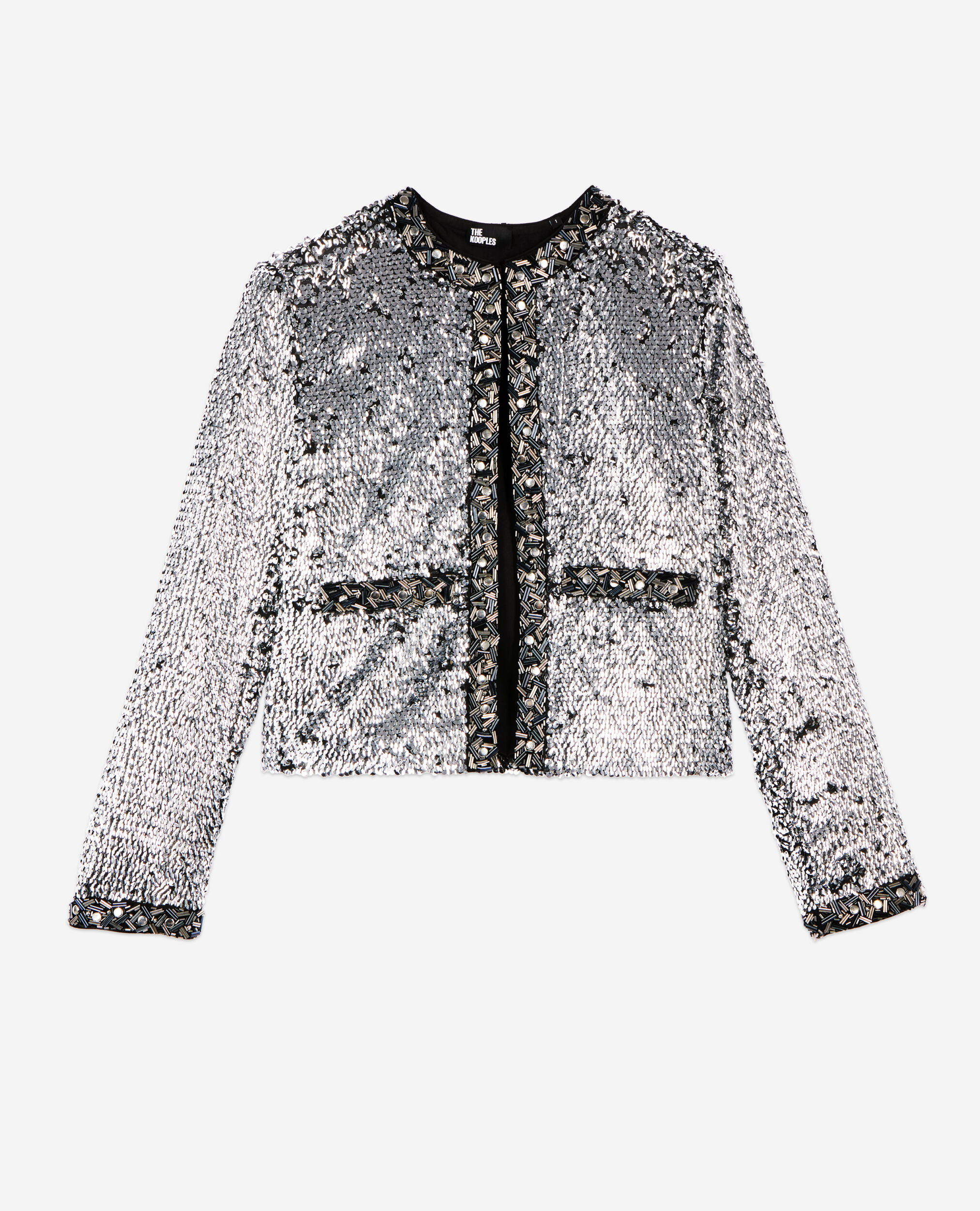 Veste à sequins et perles argentée, SILVER, hi-res image number null