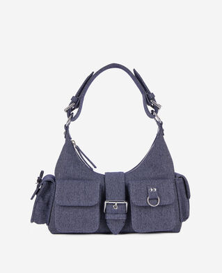 The Kooples FEMME USED RAPIECE sac amelia en denim bleu