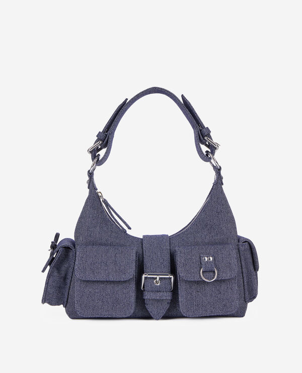 The Kooples FEMME USED RAPIECE sac amelia en denim bleu