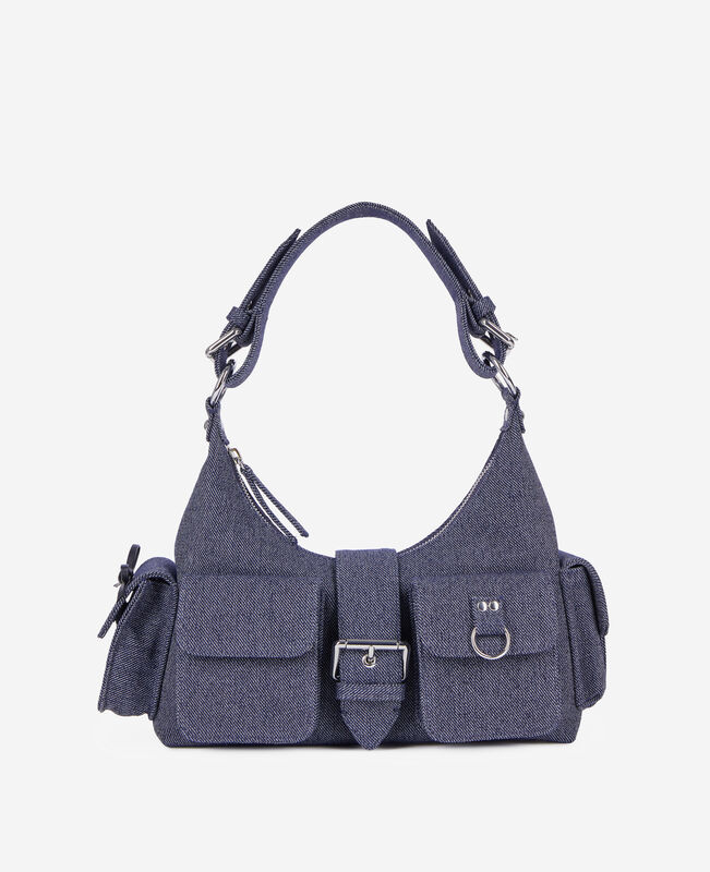 The Kooples FEMME USED RAPIECE sac amelia en denim bleu