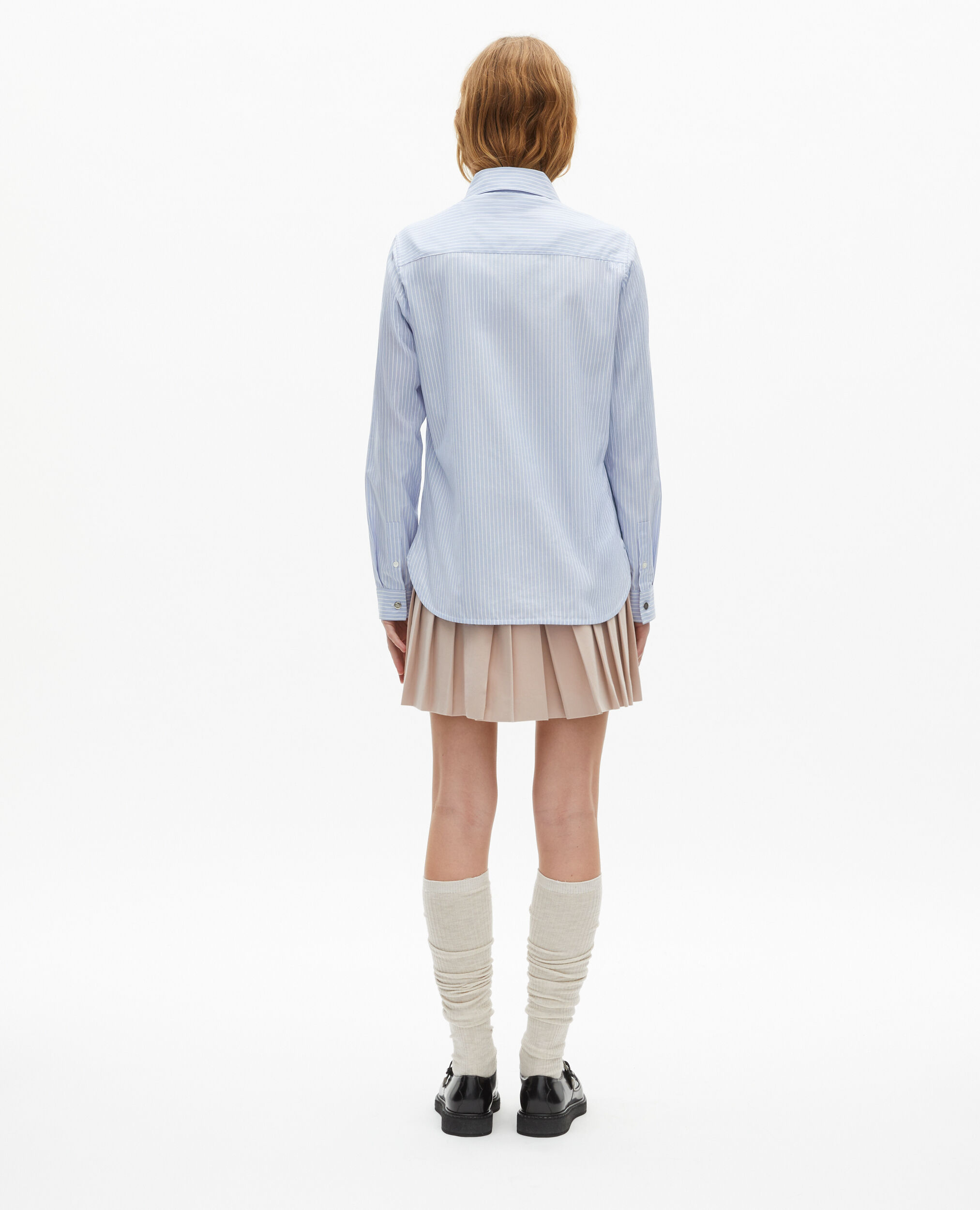 Chemise à rayures en popeline bleue, BLUE / WHITE, hi-res image number null