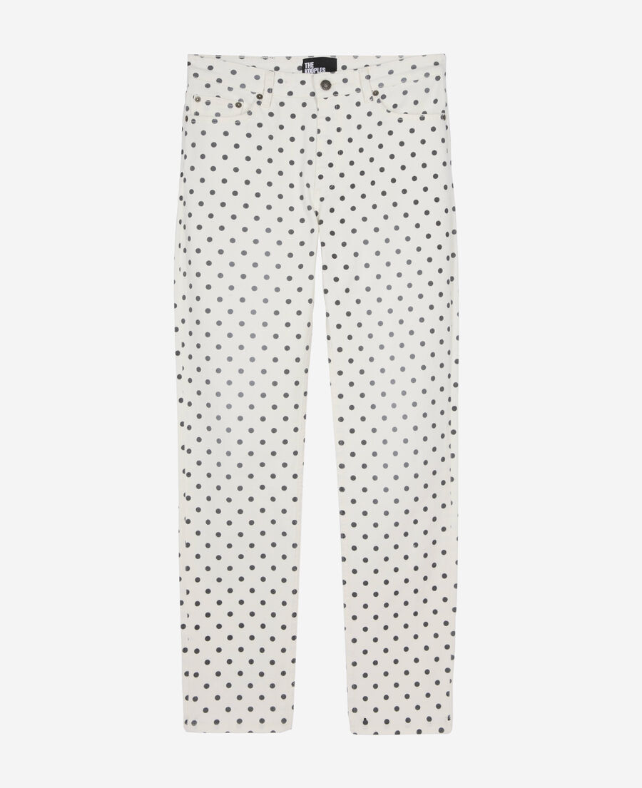 The Kooples FEMME BEIGE GREY jean slim à pois beige
