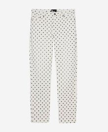 The Kooples FEMME BEIGE GREY jean slim à pois beige