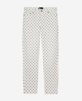 The Kooples FEMME BEIGE GREY jean slim à pois beige