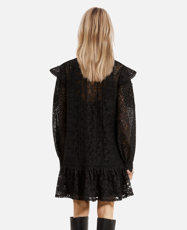 The Kooples FEMME BLACK robe courte en dentelle noire