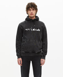 The Kooples HOMME BLACK WASHED sweatshirt à capuche what is noir