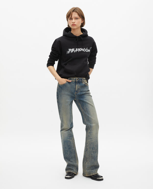 The Kooples FEMME BLACK sweatshirt à capuche what is avec strass noir