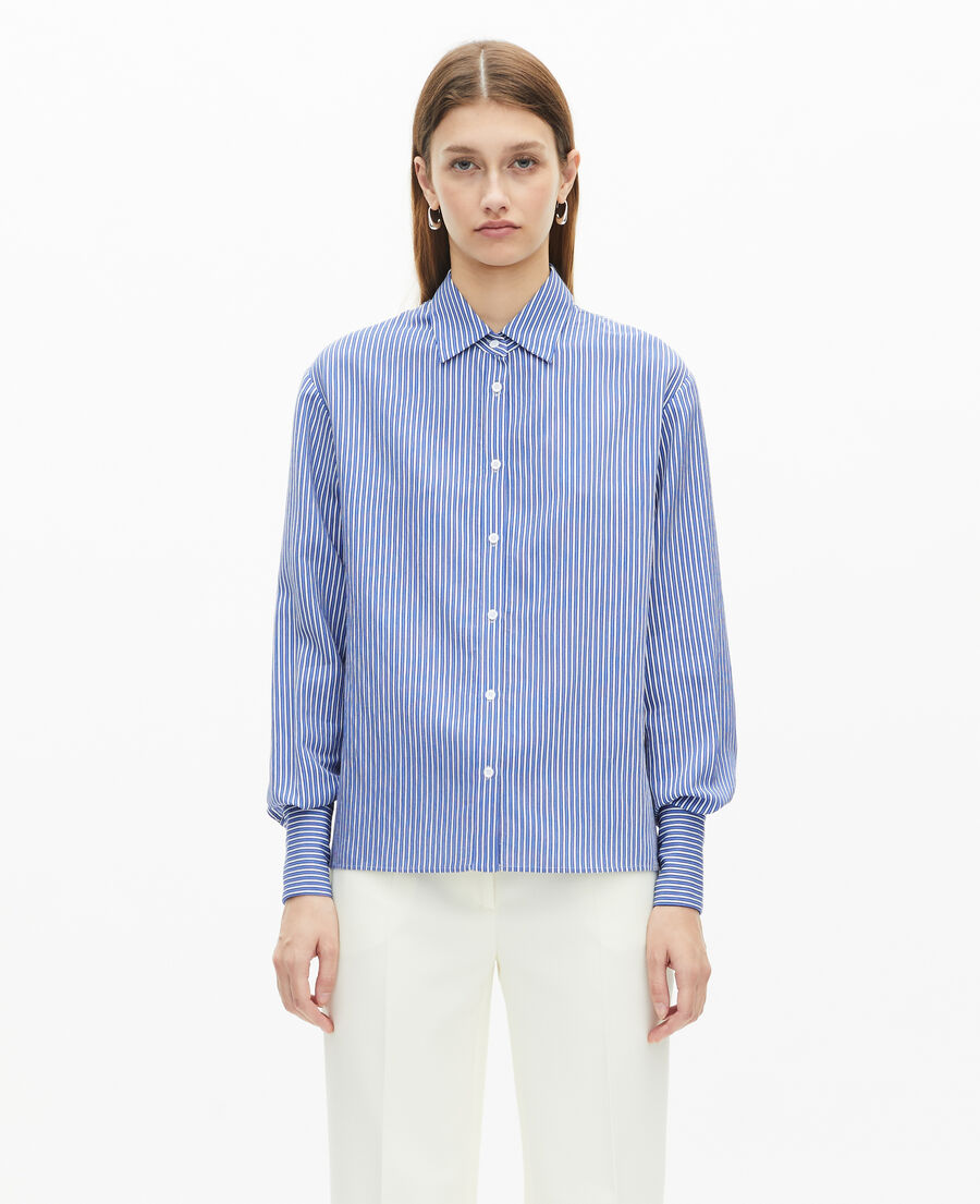 The Kooples FEMME BLUE WHITE chemise à rayures bleue