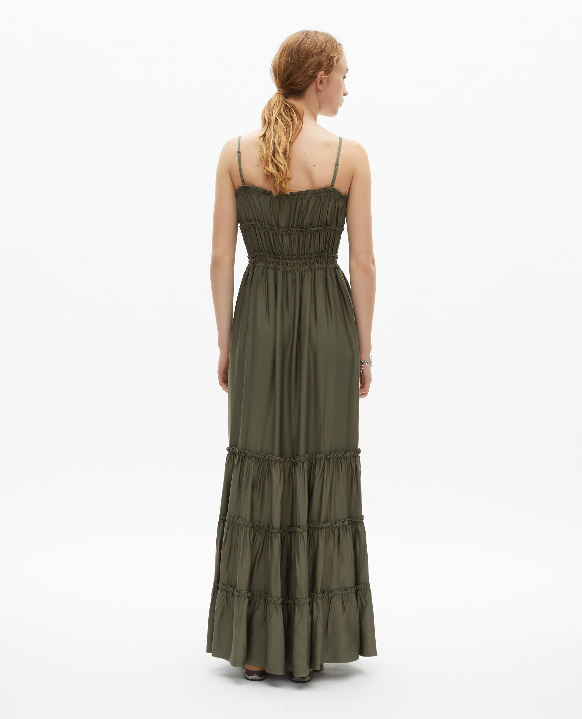 Robe longue avec nœuds kaki, KAKI STONE, hi-res image number null