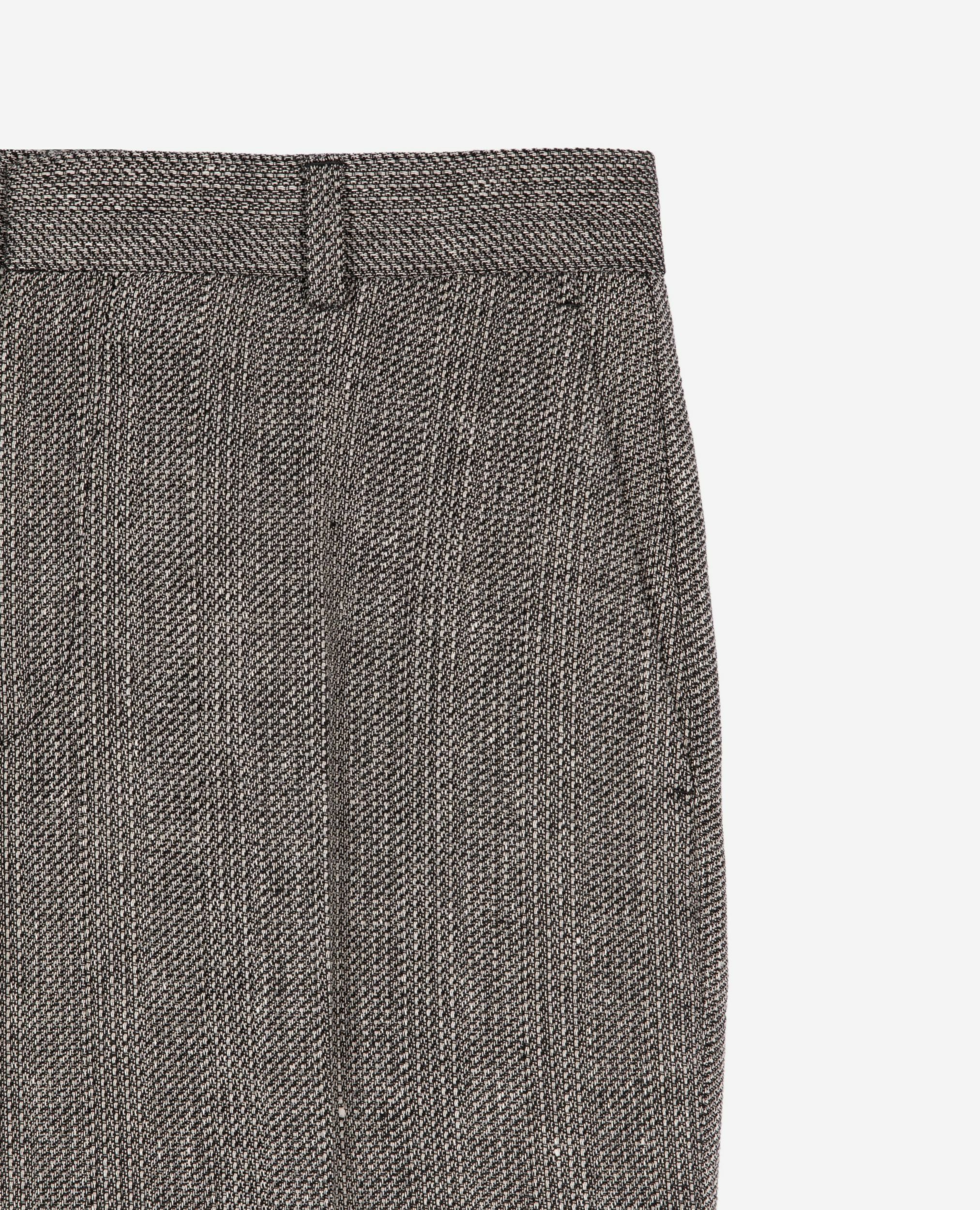 Pantalon de tailleur droit en laine et lin gris, GREY, hi-res image number null