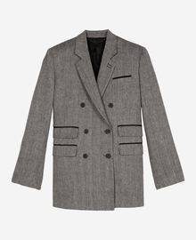 The Kooples FEMME GREY veste tailleur en laine et lin grise