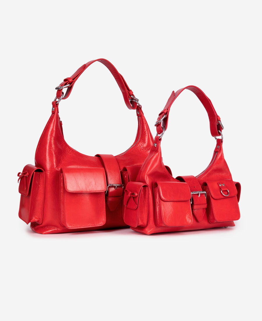 The Kooples MUJER RED bolso amelia piel de tratamiento vintage rojo