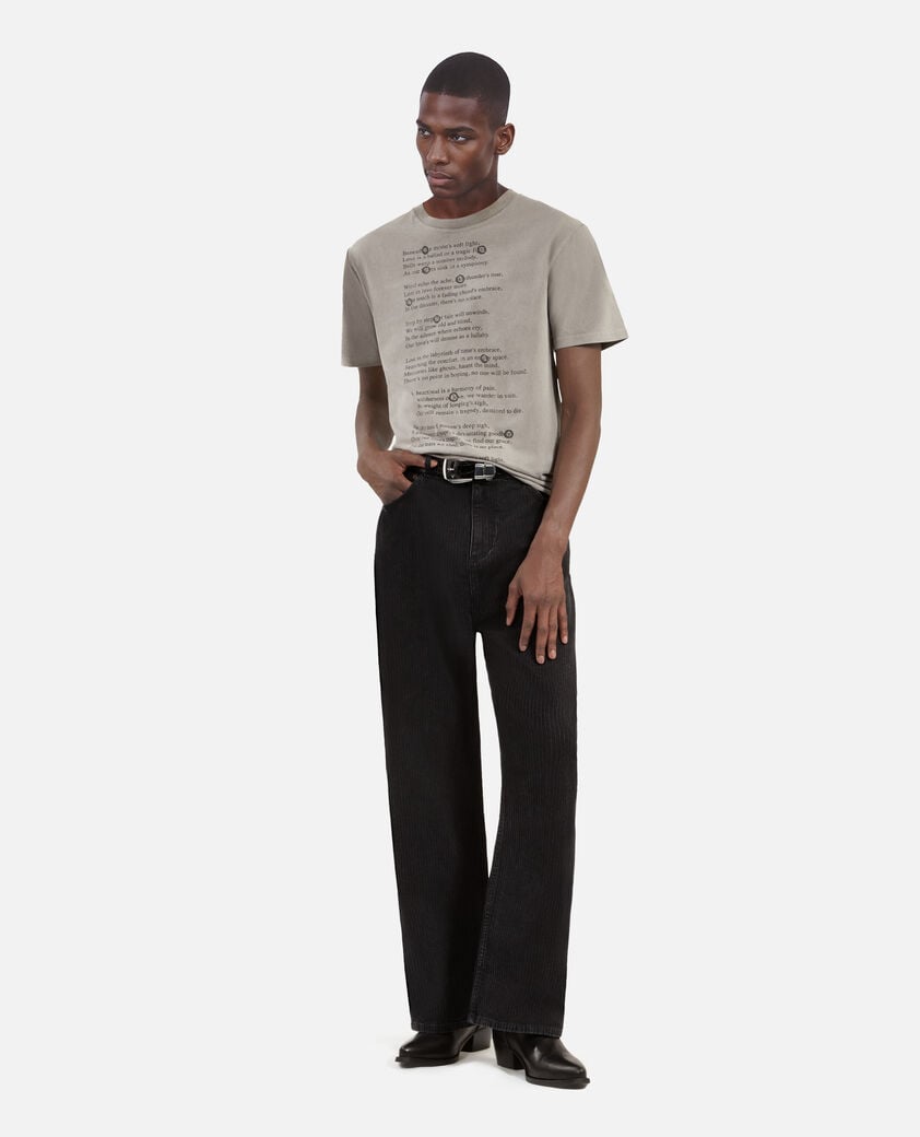 The Kooples HOMBRE GREY MELANGE camiseta con serigrafía gris