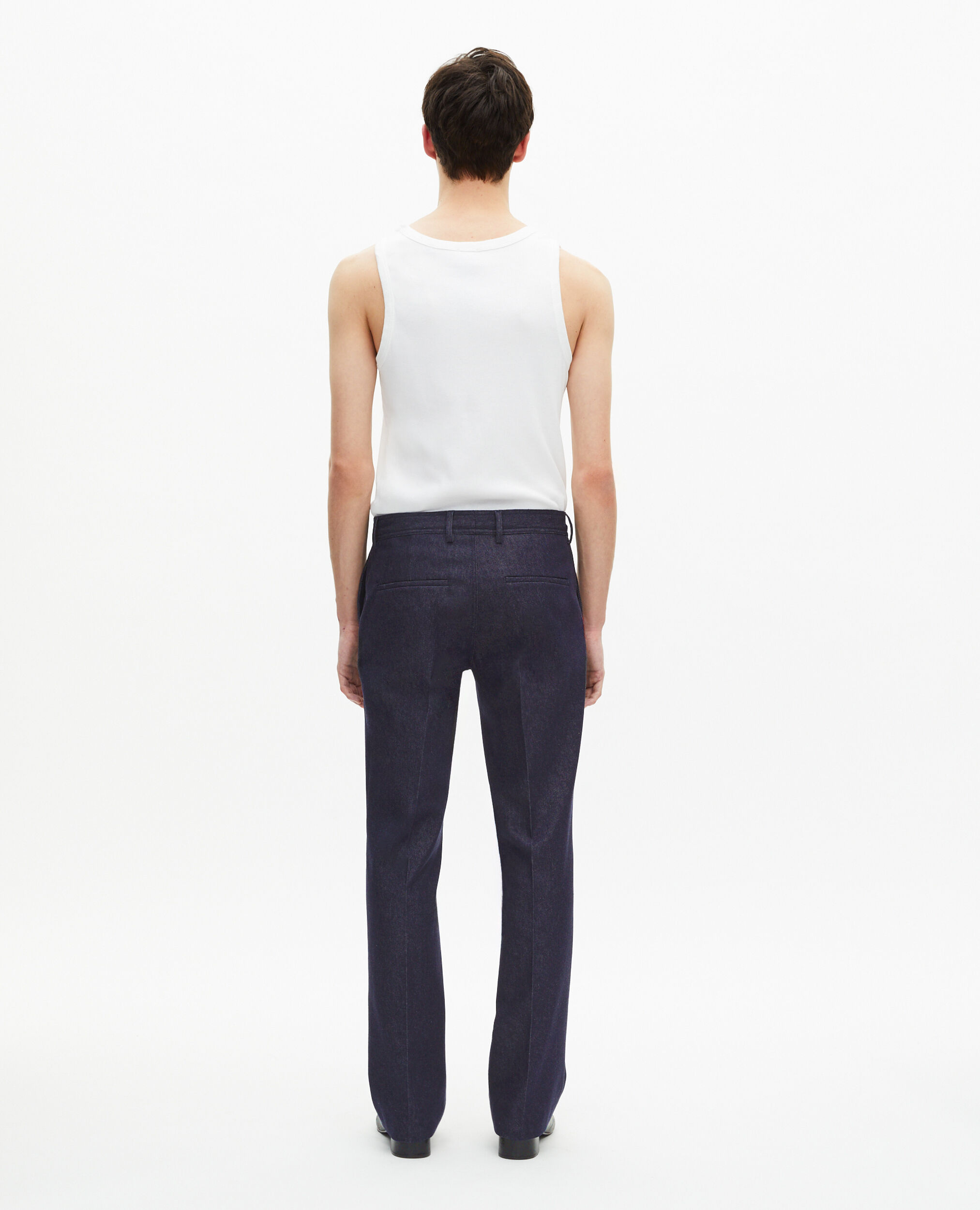 Pantalon de costume effet denim bleu, NAVY, hi-res image number null
