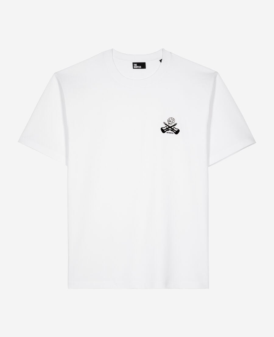 The Kooples MEN WHITE t-shirt with white flocking