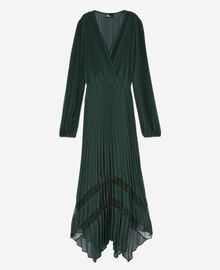 The Kooples FEMME WOOD KAKI robe longue plissée verte