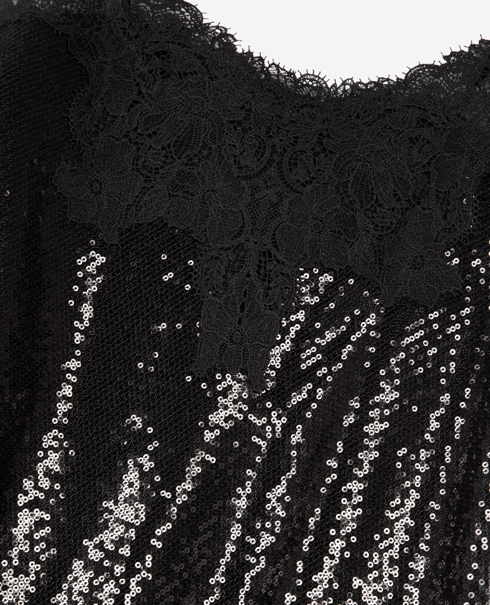 Robe nuisette longue à sequins noire, BLACK, hi-res image number null