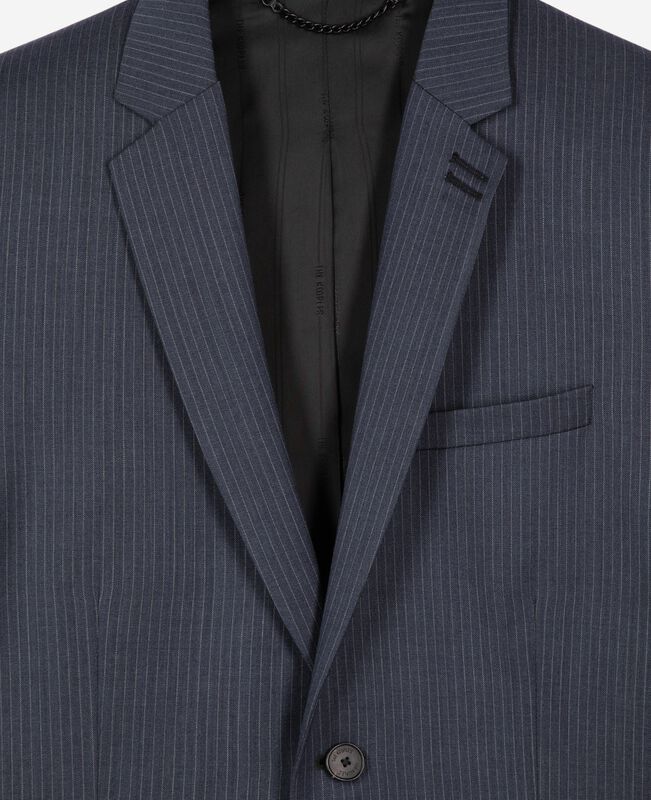 The Kooples HOMME BLUE veste de costume en laine à rayures bleue