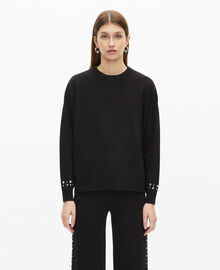 The Kooples FEMME BLACK sweatshirt avec studs noir