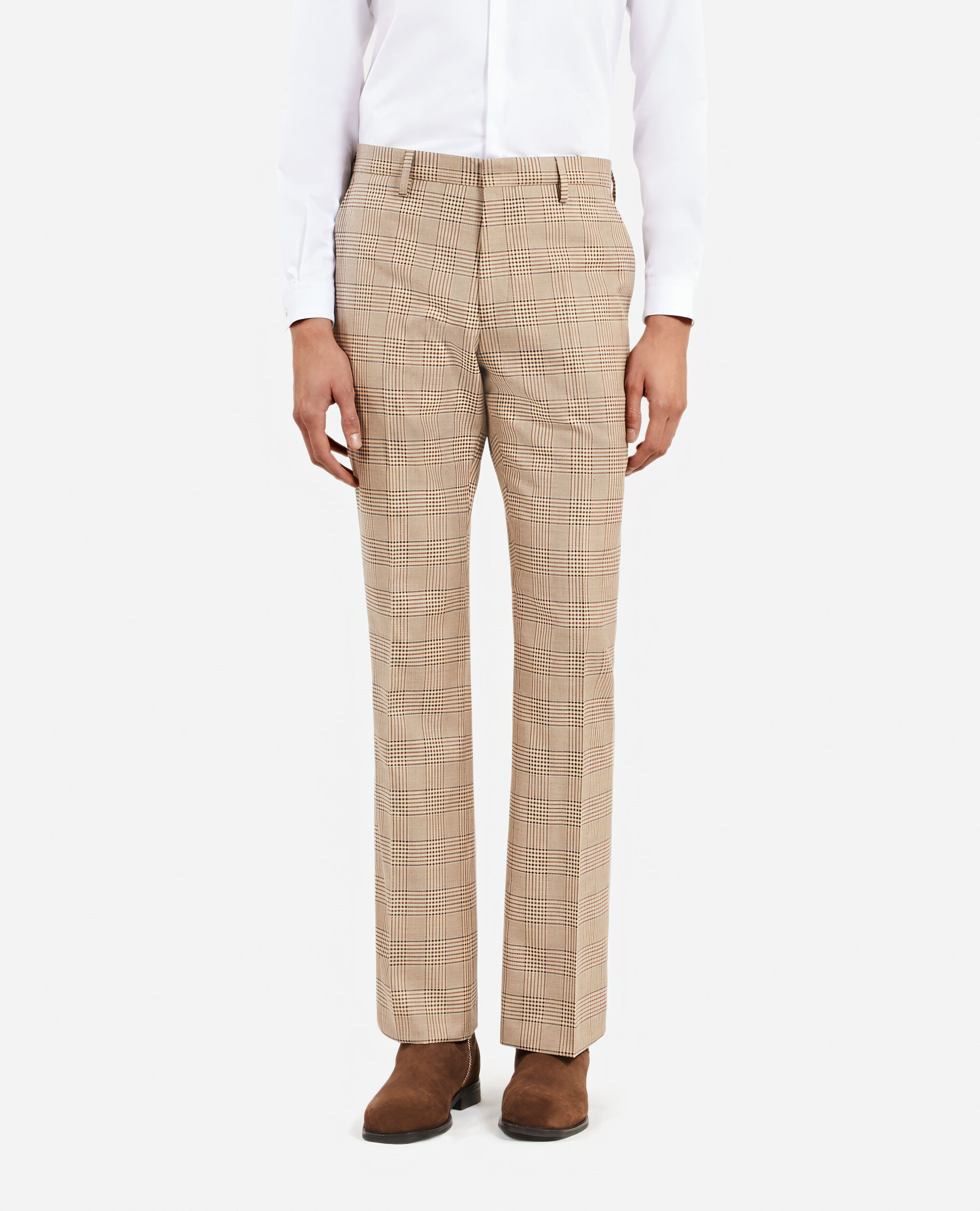 Pantalon de costume prince de Galles beige, BEIGE-BROWN, hi-res image number null