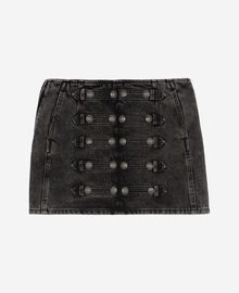 The Kooples FEMME BLACK WASHED jupe courte en denim grise