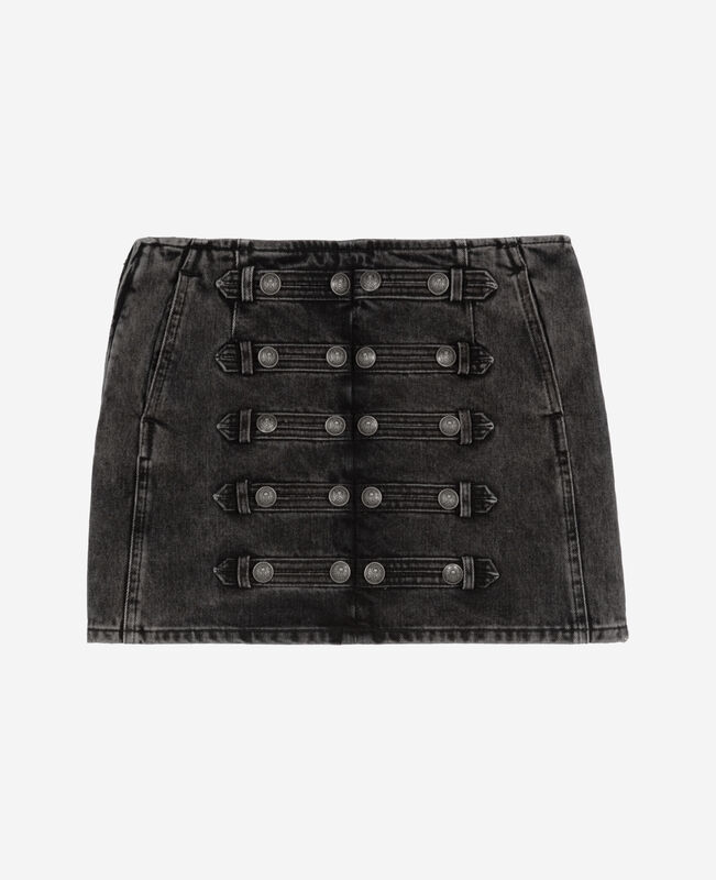 The Kooples FEMME BLACK WASHED jupe courte en denim grise