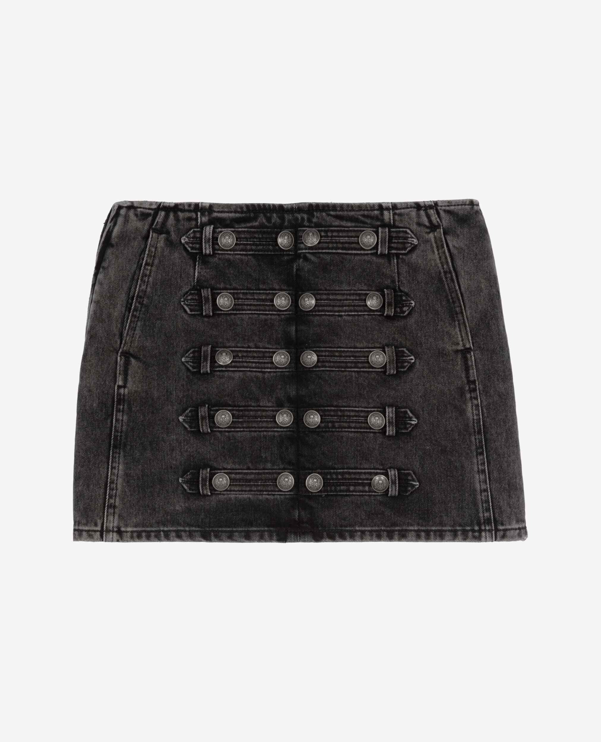 Jupe courte en denim grise, BLACK WASHED, hi-res image number null