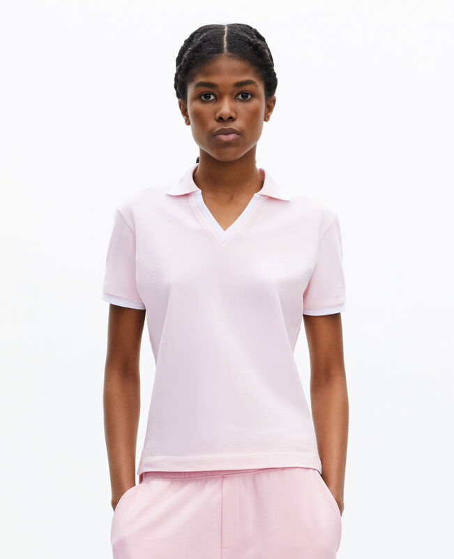 The Kooples FEMME LILA polo col v rose pâle