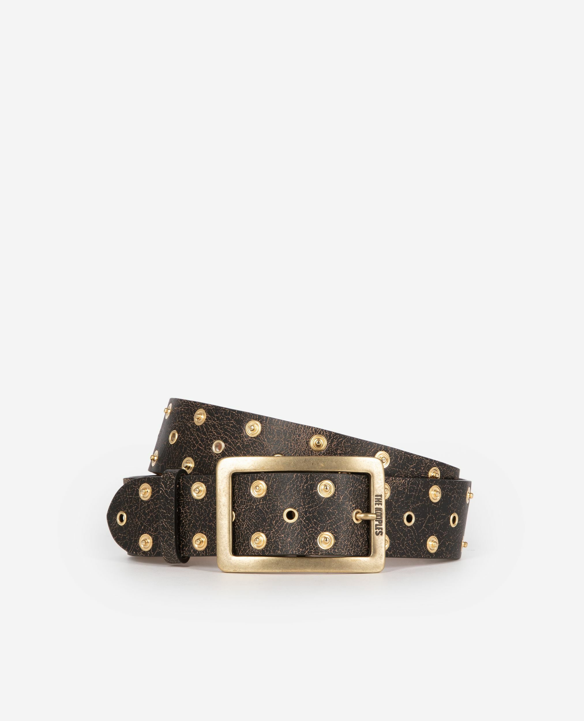 Ceinture en cuir marron, BROWN, hi-res image number null