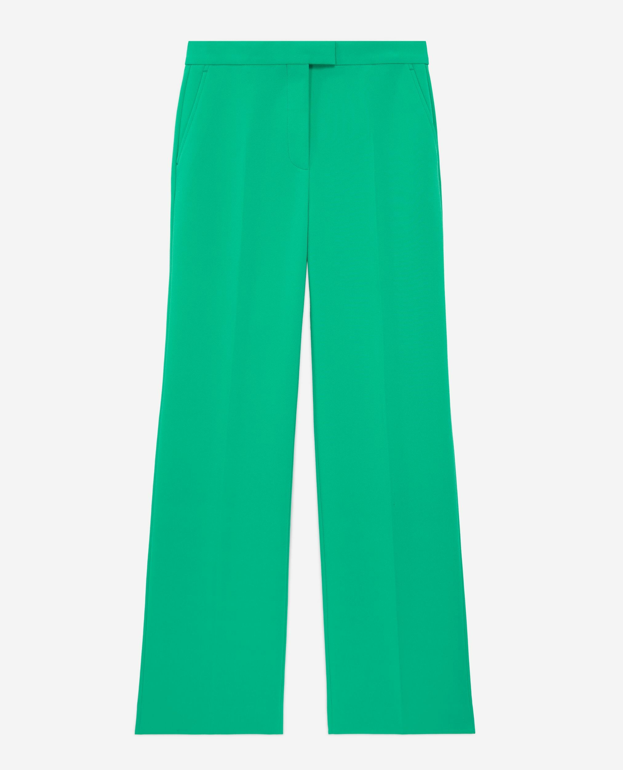 Pantalon tailleur vert en crêpe, GREEN, hi-res image number null