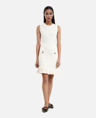 The Kooples WOMEN ECRU short ecru knit skirt