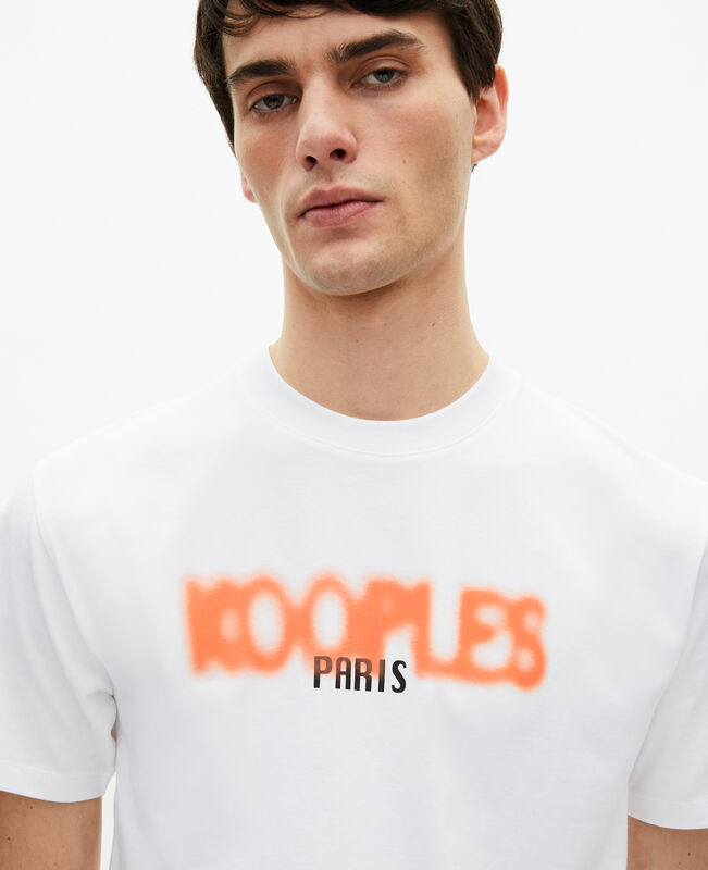 The Kooples HOMME WHITE t-shirt avec sérigraphie tag blanc