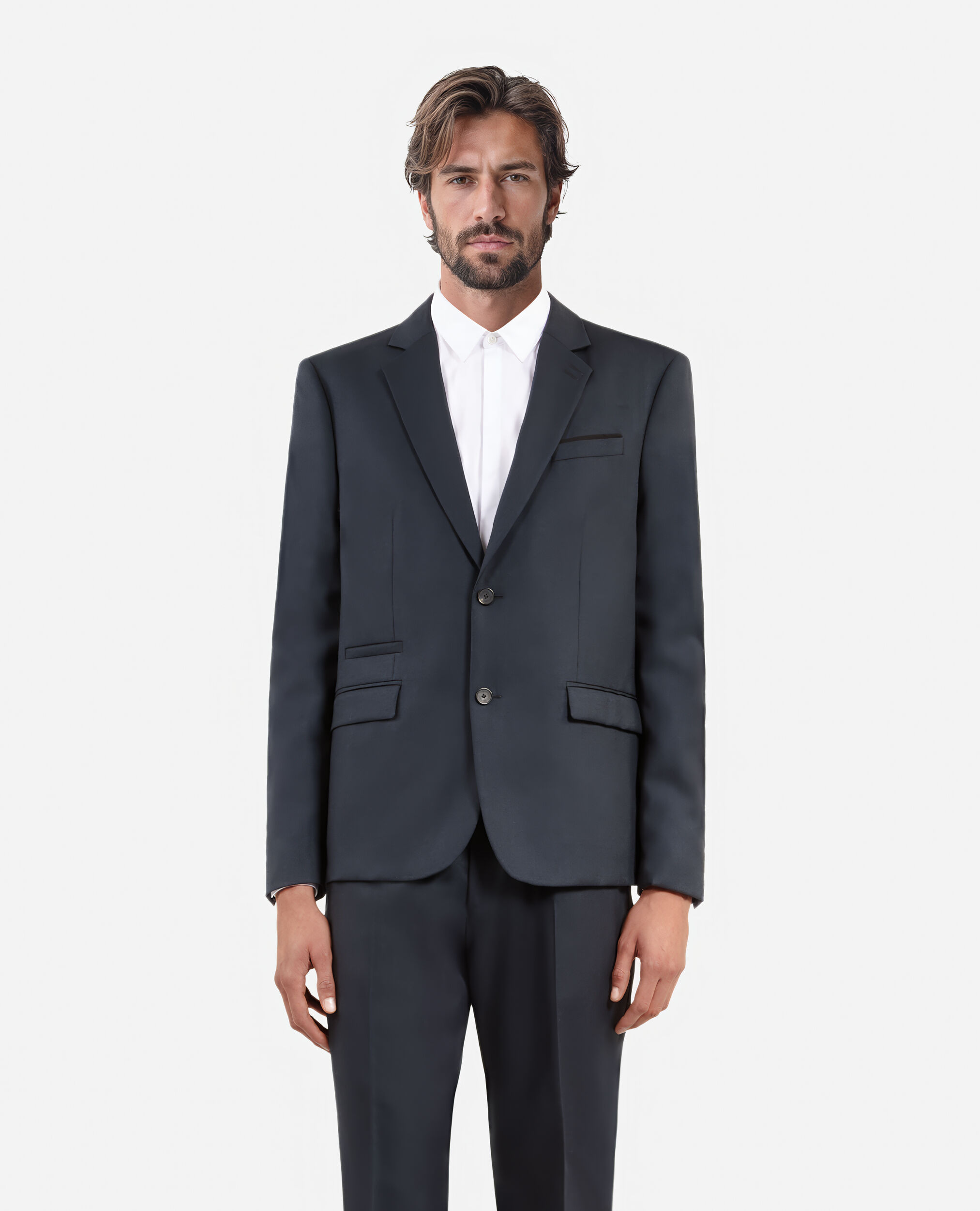 Veste de costume en laine doite bleue, BLUE PETROL, hi-res image number null