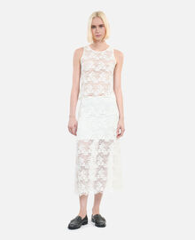 The Kooples FEMME ECRU top sans manches en dentelle écrue
