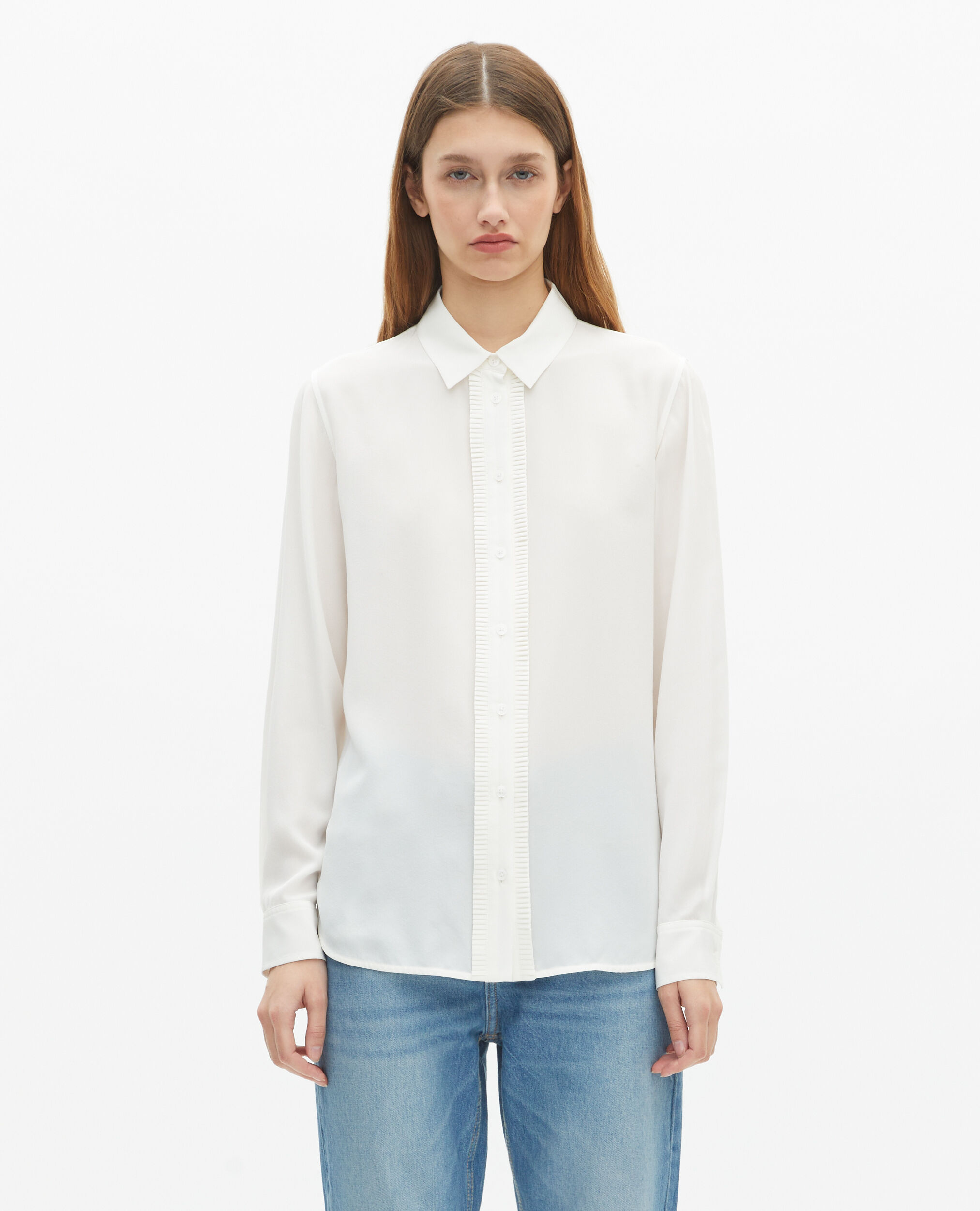 Chemise en soie écrue, ECRU, hi-res image number null