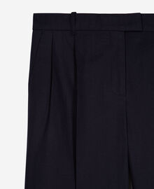 The Kooples FEMME NAVY pantalon droit en coton et lin marine