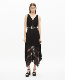 The Kooples FEMME BLACK robe longue plissée noire