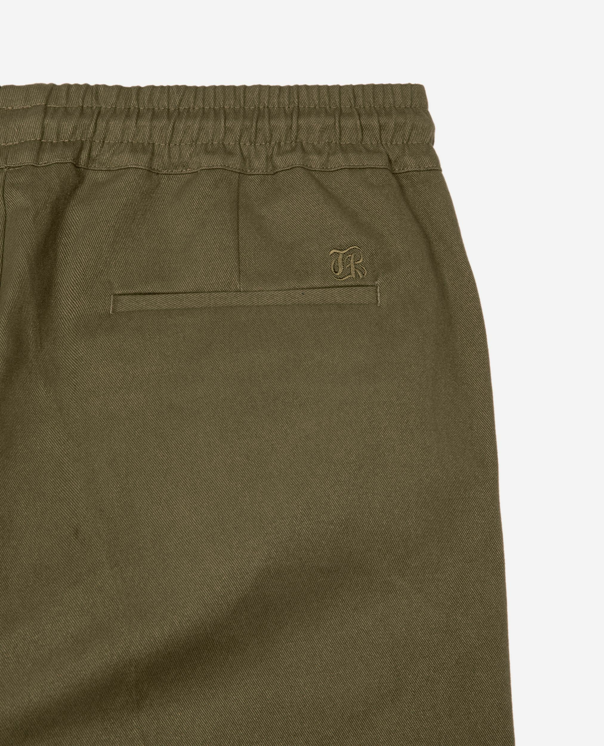 Pantalon droit en coton kaki, KAKI, hi-res image number null
