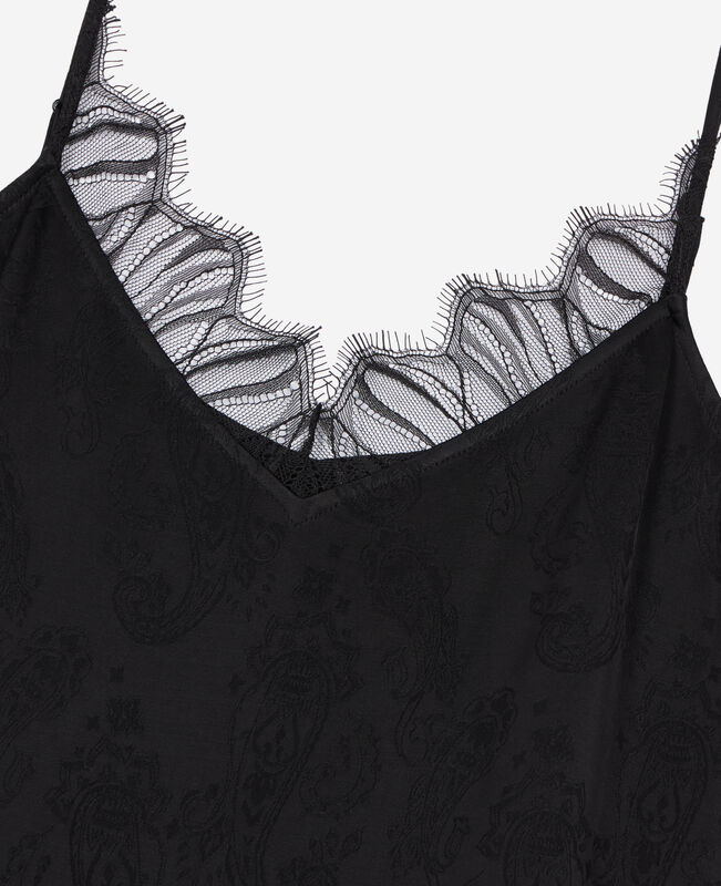 The Kooples FEMME BLACK robe nuisette longue jacquard noire