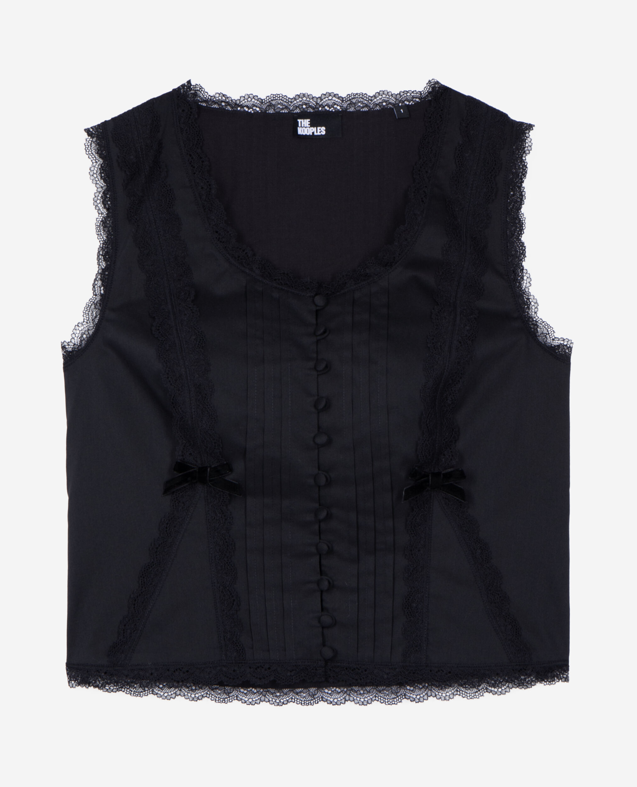 Top avec dentelle noir, BLACK, hi-res image number null