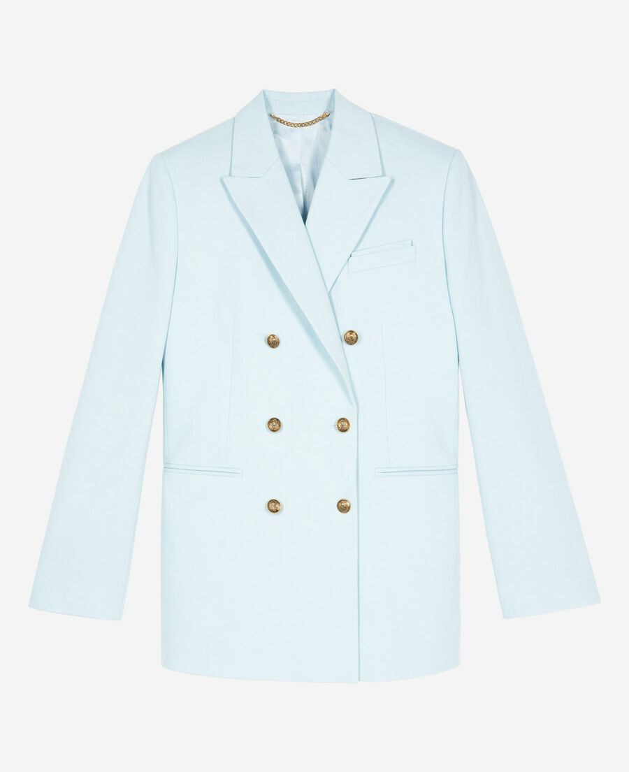 The Kooples FEMME LIGHT BLUE veste de tailleur en coton bleue