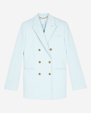 The Kooples FEMME LIGHT BLUE veste de tailleur en coton bleue